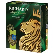 Чай RICHARD (Ричард) "Royal Green", зеленый, 100 пакетиков по 2 г, 610150