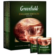 Чай GREENFIELD "English Edition" черный цейлонский, 100 пакетиков в конвертах по 2 г, 1383-09