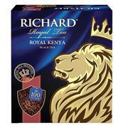 Чай RICHARD "Royal Kenya", черный, 100 пакетиков по 2 г, 100438