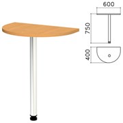 Стол приставной полукруг "Монолит", 600х400х750 мм, цвет бук бавария (КОМПЛЕКТ)