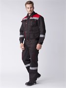 Костюм Нейч-2 СОП с капюшоном (тк.Смесовая,210) п/к, черный/красный