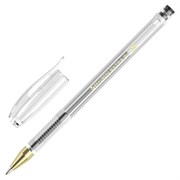Ручка гелевая BRAUBERG "EXTRA GLD", ЧЕРНАЯ, корпус прозрачный, узел 0,5 мм, линия 0,35 мм, 143901