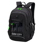Рюкзак BRAUBERG CONTENT универсальный, 3 отделения, светоотражающий принт, "Dark city", 47х33х18 см, 270763