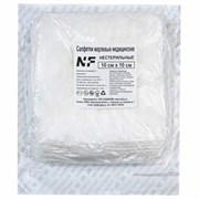 Салфетки марлевые нестерильные 10х10 см, 8 сложений, 50 шт., бумажный пакет, 32(±2) г/м2, NF