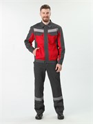 Костюм Вираж-1 IMP (тк.Смесовая,260) брюки, т.серый/красный