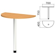 Стол приставной полукруг "Монолит", 700х400х750 мм, цвет бук бавария (КОМПЛЕКТ)