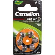 Батарейка для слуховых аппаратов Camelion ZA13 BL-6 Mercury Free