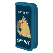 Пенал ПИФАГОР, 1 отделение, ламинированный картон, 19х9 см, "Capy face", 272245