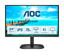 Монитор LCD 23.8'' [16:9] 1920х1080(FHD) IPS, nonGLARE, 75 Hz, 250 cd/m2, H178°/V178°, 1000:1, 20М:1, 16.7M, 4ms, VGA, DVI, HDMI, Tilt, Speakers, 3Y, Black