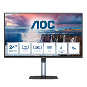 Монитор LCD 23.8'' [16:9] 1920х1080(FHD) IPS, nonGLARE, 75 Hz, 300 cd/m2, H178°/V178°, 1000:1, 20М:1, 16.7M, 1ms, HDMI, DP, USB-C, USB-Hub, Height adj, Pivot, Tilt, Swivel, Speakers, 2Y, Black