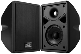 Saros® 4” 2-Way Surface Mount Indoor/Outdoor Speaker, Black Textured, Single (must be ordered in multiples of 2)