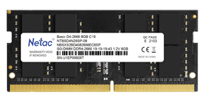 Модуль памяти Netac Basic SO DDR4-2666 8G C19 SODIMM 260-Pin DDR4 / NB PC4-21300 1.2V JEDEC