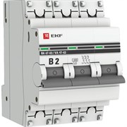 Автоматический выключатель EKF 3P, 2А, B, 4,5кА,