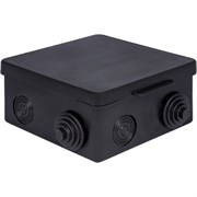 Распределительная коробка EKF КМР-030-014 с крышкой, 100x100x50мм, черная, IP54