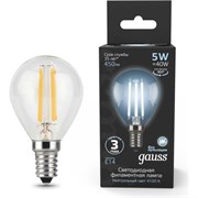 Лампа GAUSS LED Filament Globe E14 5W 4100K