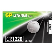 Батарейка литиевая GP Lithium CR1220 "таблетка, дисковая, кнопочная" 1 шт., блистер (отрывной блок), CR1220RA-7C5