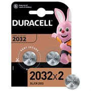 Батарейки литиевые DURACELL Lithium ОРИГИНАЛ CR2032 "таблетки, дисковые, кнопочные" КОМПЛЕКТ 2 шт.