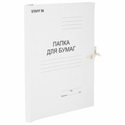 Папка для бумаг с завязками картонная STAFF, гарантированная плотность 220 г/м2, до 200 л., 126525