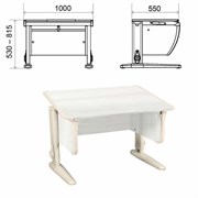 Стол-парта регулируемый "ДЭМИ" СУТ.43, 1000х550х530-815 мм, бежевый каркас, пластик бежевый, рамух белый (КОМПЛЕКТ)