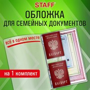 Папка-органайзер, обложка семейная для 1-го комплекта документов, А4, ПВХ, матовая, STAFF, 238337