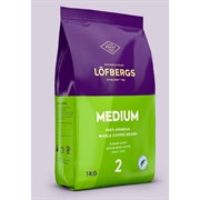 Кофе в зернах LOFBERGS "Medium Roast", 1 кг, арабика 100%, Швеция, 40187