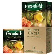 Чай GREENFIELD "Quince Ginger" зеленый с японской айвой и имбирем, 25 пакетиков в конвертах по 2 г, 1388-10