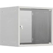 Настенный телекоммуникационный шкаф NTSS LIME 9U 550x450x500мм, 2 профиля 19, дверь стеклянная, боковые стенки несъемные, разобранный, серый