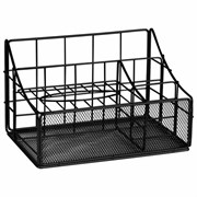 Органайзер для косметики и мелочей металлический 4 секции, MONTE VITA (МОНТЕ ВИТА), 160х240х150 мм, черный, 272480