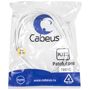 Телефонный патч-корд Cabeus PC-TEL-RJ12-5m