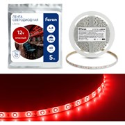 Светодиодная лента LED FERON LS604 60SMD 3528 4.8Вт/м 5м IP65 12V красный