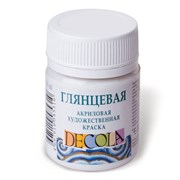 Краска акриловая глянцевая "Декола", банка 50 мл, белая, Невская Палитра, 2928104