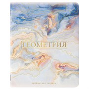 Тетрадь предметная "PASTEL" 48 л., SoftTouch, фольга, ГЕОМЕТРИЯ, клетка, BRAUBERG, 404314