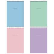 Блокнот БОЛЬШОЙ ФОРМАТ А4 198х297 мм, 80 л., гребень, подложка, клетка, BRAUBERG "Minimal Pastel", 116425