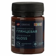 Краска акриловая глянцевая "Декола", банка 50 мл, коричневая, Невская Палитра, 2928419