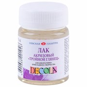 Лак акриловый тройной глянец "Декола", 50 мл, в банке, Невская Палитра, 5828961