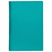 Обложка для паспорта натуральная кожа флоттер, кожаный уголок, мятная, BRAUBERG, 238862