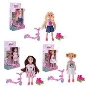 КУКЛА "Alisa Little Love", НАБОР, с самокатом и роликами, 14,4 см, АССОРТИ, 3 вида, 1TOY