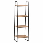 Стеллаж на металлокаркасе "Скандинавия-14", 450х385х1470 мм, 4 полки ЛДСП, черный/дуб, CТCП14 Ч