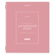 Тетрадь предметная CLASSIC 48 л., рельефный картон, матовая ламинация, АНГЛИЙСКИЙ, клетка, подсказ, BRAUBERG, 405137