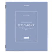 Тетрадь предметная CLASSIC 48 л., рельефный картон, матовая ламинация, ГЕОГРАФИЯ, клетка, подсказ, BRAUBERG, 405139