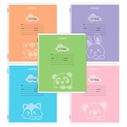 Тетрадь 12 л. BRAUBERG клетка, обложка картон, УШИ-ЛАПЫ-НОС, 107278