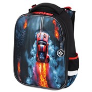 Ранец BRAUBERG PREMIUM, 2 отделения, с брелоком, "Foggy car", 3D-панель, 38х29х16 см, 273103