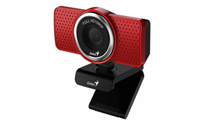 Веб-камера Genius ECam 8000 красная (Red) new package, 1080p Full HD, Mic, 360°, универсальное мониторное крепление, гнездо для штатива