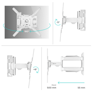 ONKRON кронштейн для телевизора 32"-65" наклонно-поворотный, белый M4