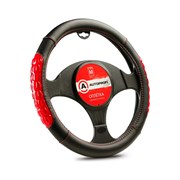 Оплетка руля AUTOPROFI AP-2060 BK RD M