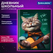 Дневник 5-11 класс 48 л., твердый, BRAUBERG, глянцевая ламинация, с подсказом, "Ты-Гы-Дык", 107184