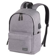 Рюкзак HEIKKI ACTIVE (ХЕЙКИ) универсальный, отделение для ноутбука, USB-порт, серый, 44х31х14 см, 272561