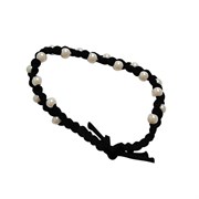 Резинка для волос с плетением, 0,5 см, с бусинами, чёрный, MONTE VITA (МОНТЕ ВИТА), 457054