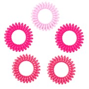 Резинки для волос НАБОР 5 шт., диаметр 3 см, пружинка, оттенки розового, MONTE VITA (МОНТЕ ВИТА), 457060