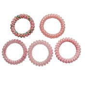 Резинки для волос НАБОР 5 шт., диаметр 5 см, пружинка, розовые, MONTE VITA (МОНТЕ ВИТА), 457062